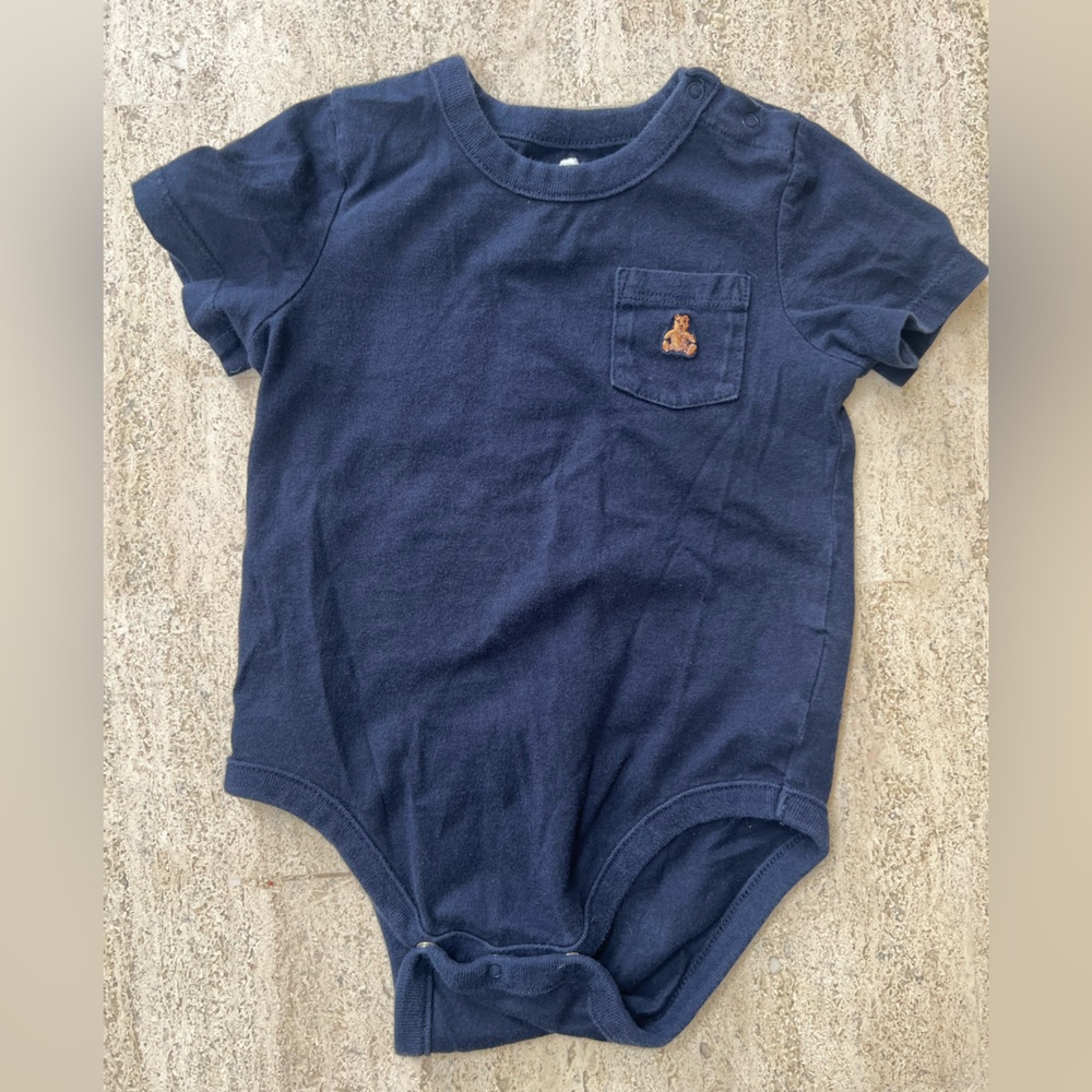 Baby GAP Dark Blue Baby Onesie with Bear Design